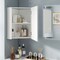 Corner Medicine Cabinet with Mirror with Open Mirror Door and Adjustable Shelf